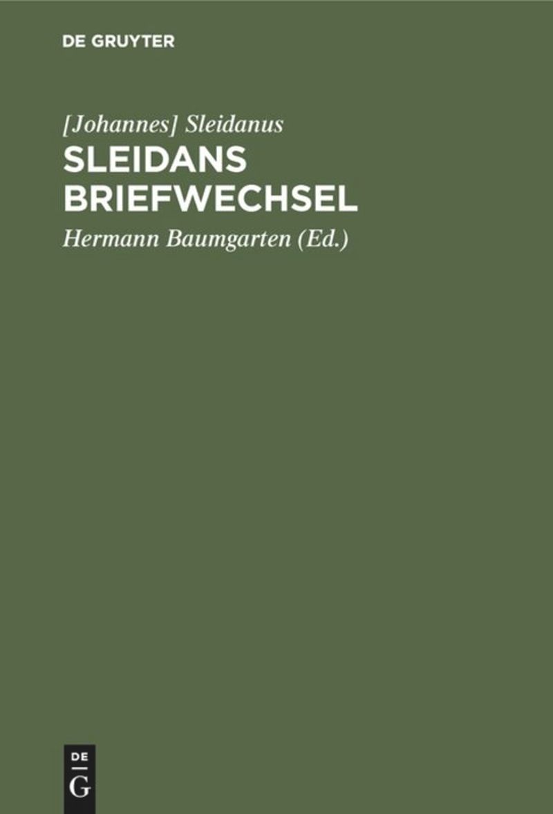 book: Sleidans Briefwechsel