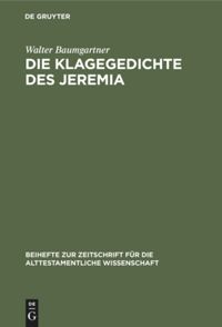 book: Die Klagegedichte des Jeremia