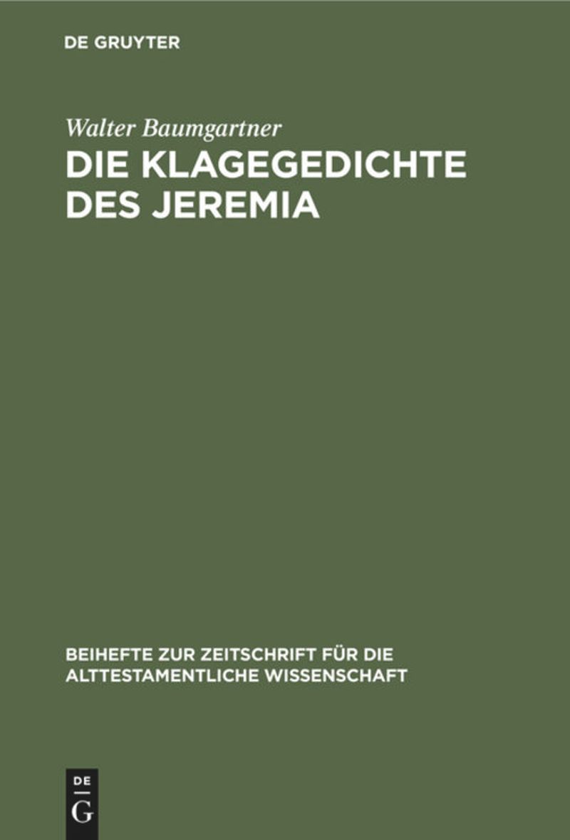 book: Die Klagegedichte des Jeremia