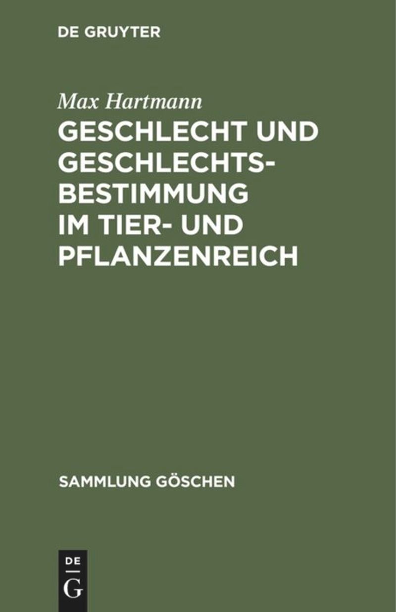 book: Geschlecht und Geschlechtsbestimmung im Tier- und Pflanzenreich