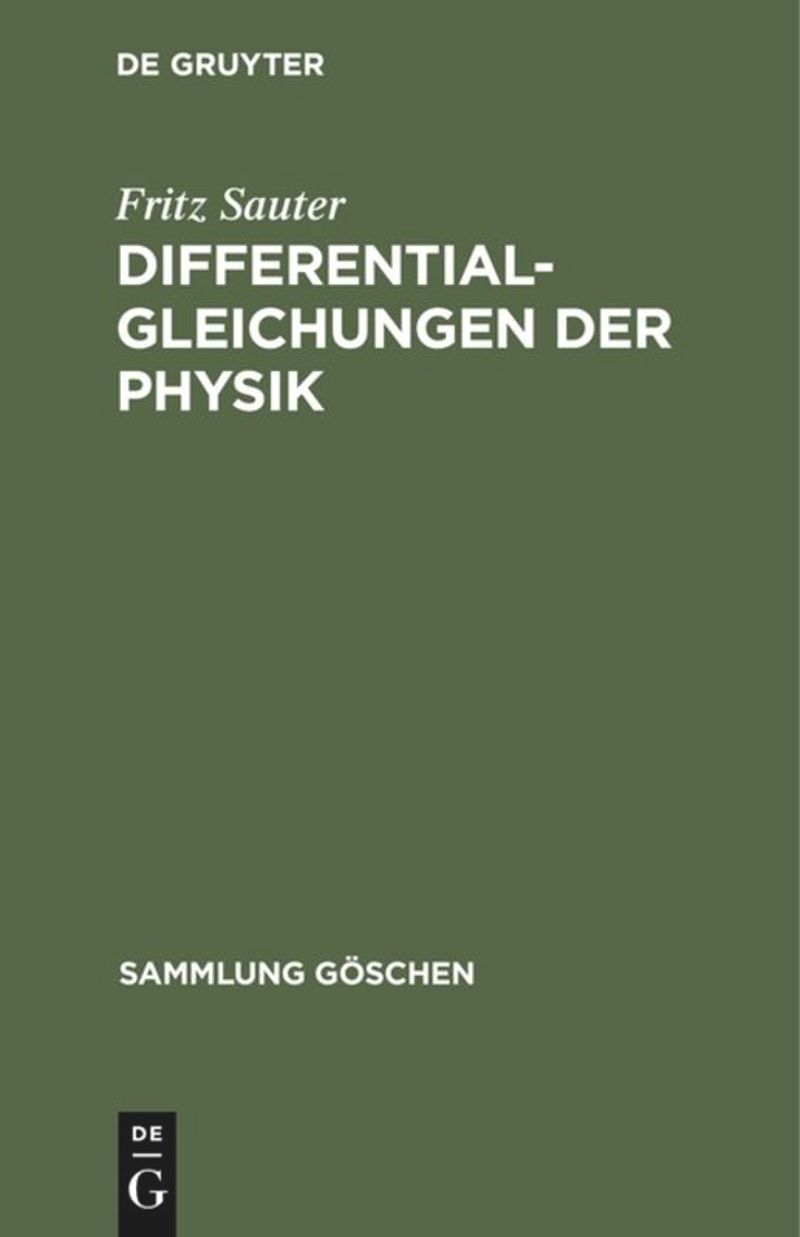 book: Differentialgleichungen der Physik