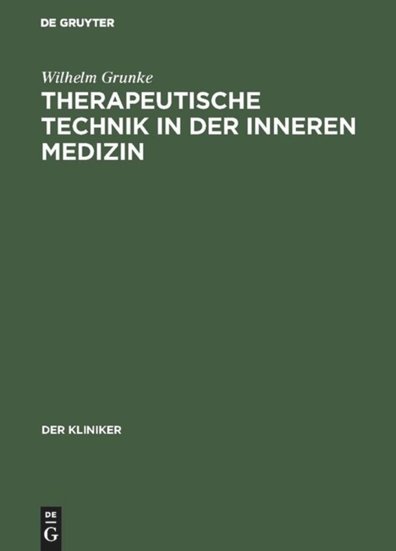 book: Therapeutische Technik in der inneren Medizin