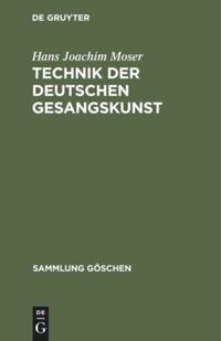 book: Technik der deutschen Gesangskunst