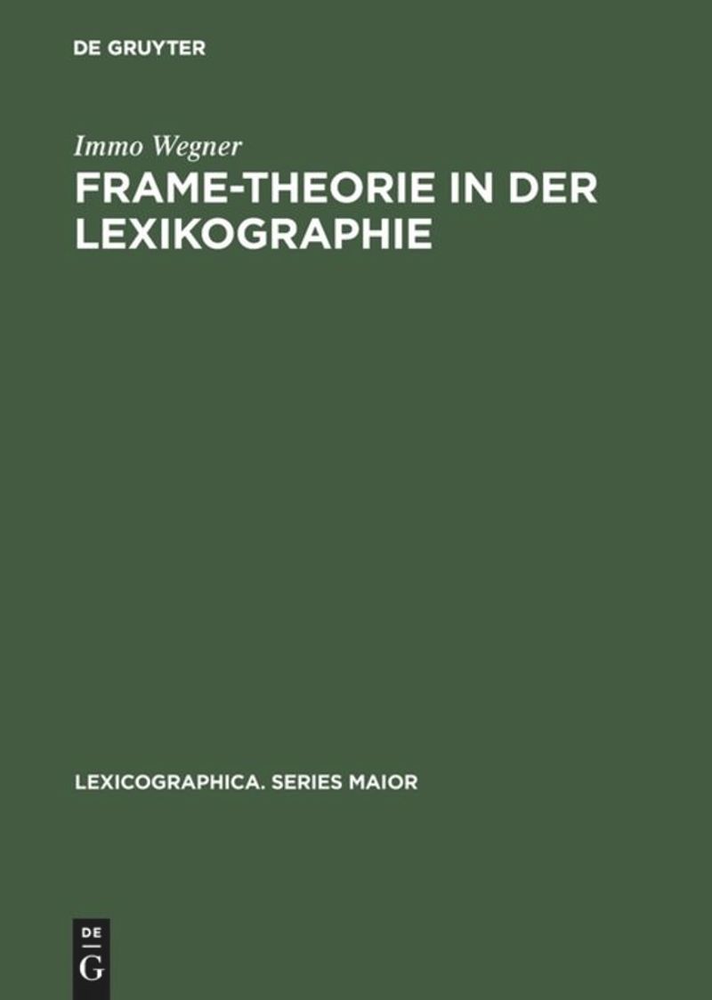 book: Frame-Theorie in der Lexikographie