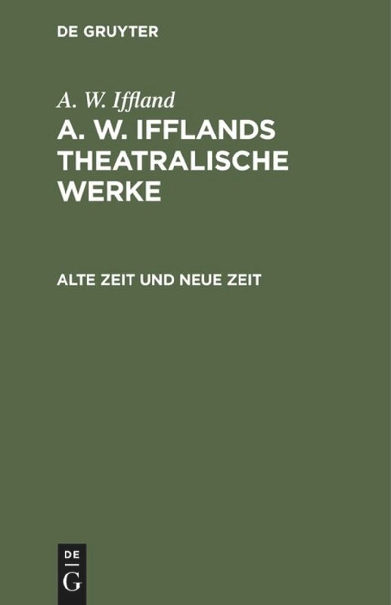 book: Alte Zeit und neue Zeit