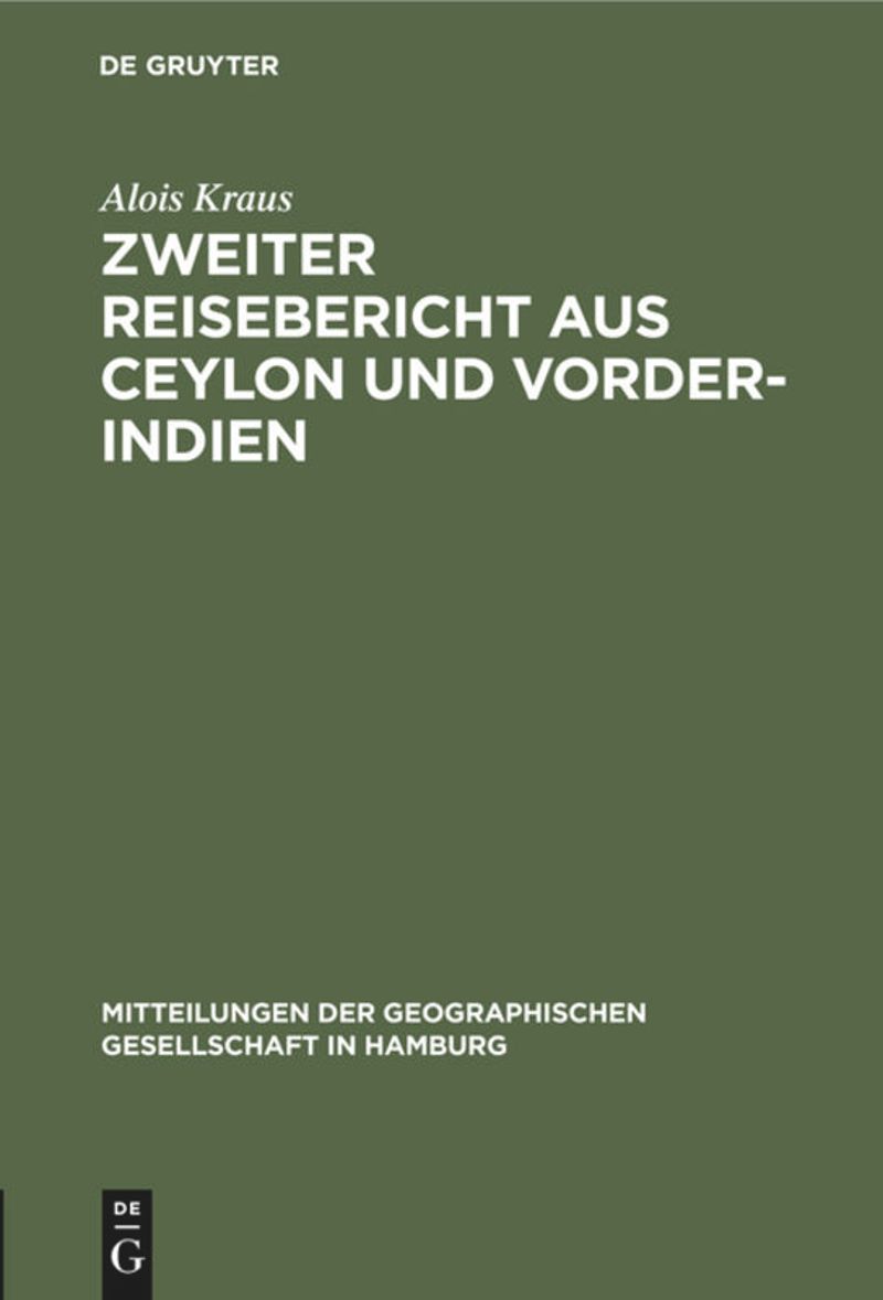 book: Zweiter Reisebericht aus Ceylon und Vorder-Indien