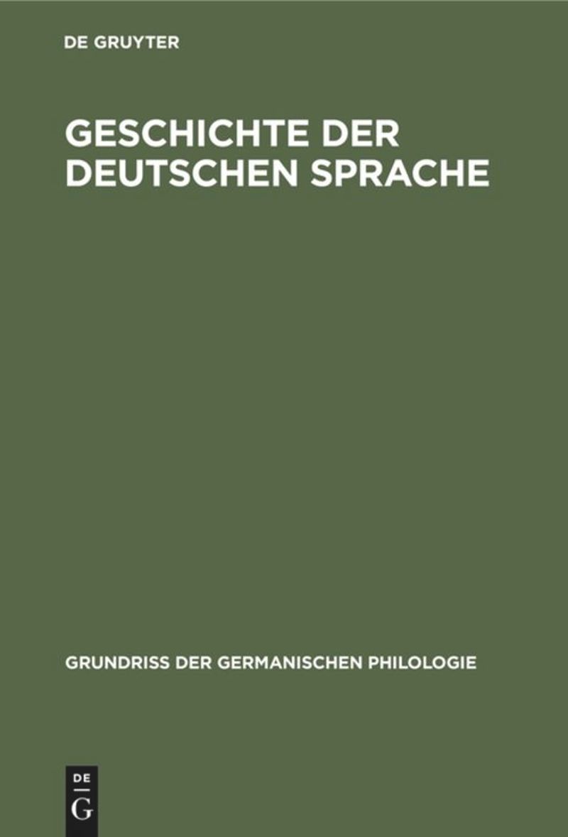 book: Geschichte der deutschen Sprache