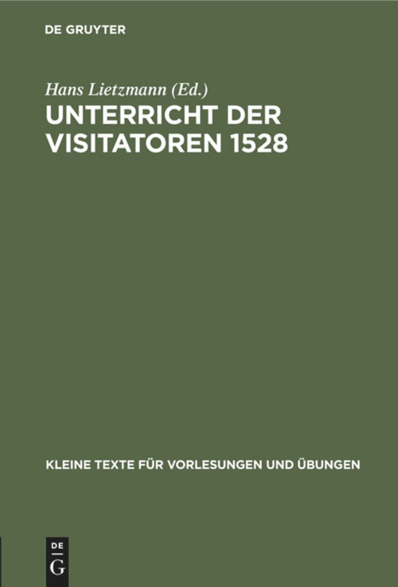 book: Unterricht der Visitatoren 1528