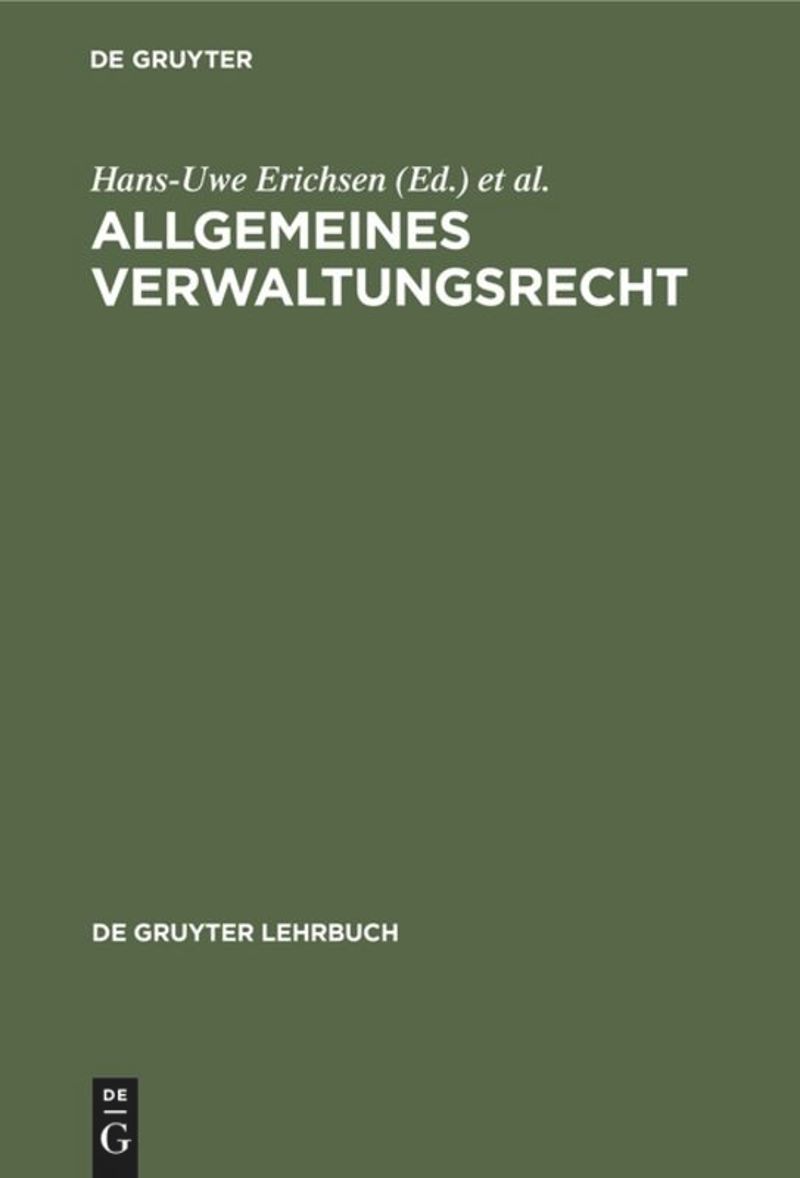 book: Allgemeines Verwaltungsrecht