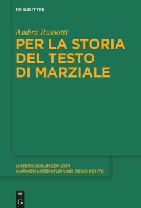 book: Per la storia del testo di Marziale