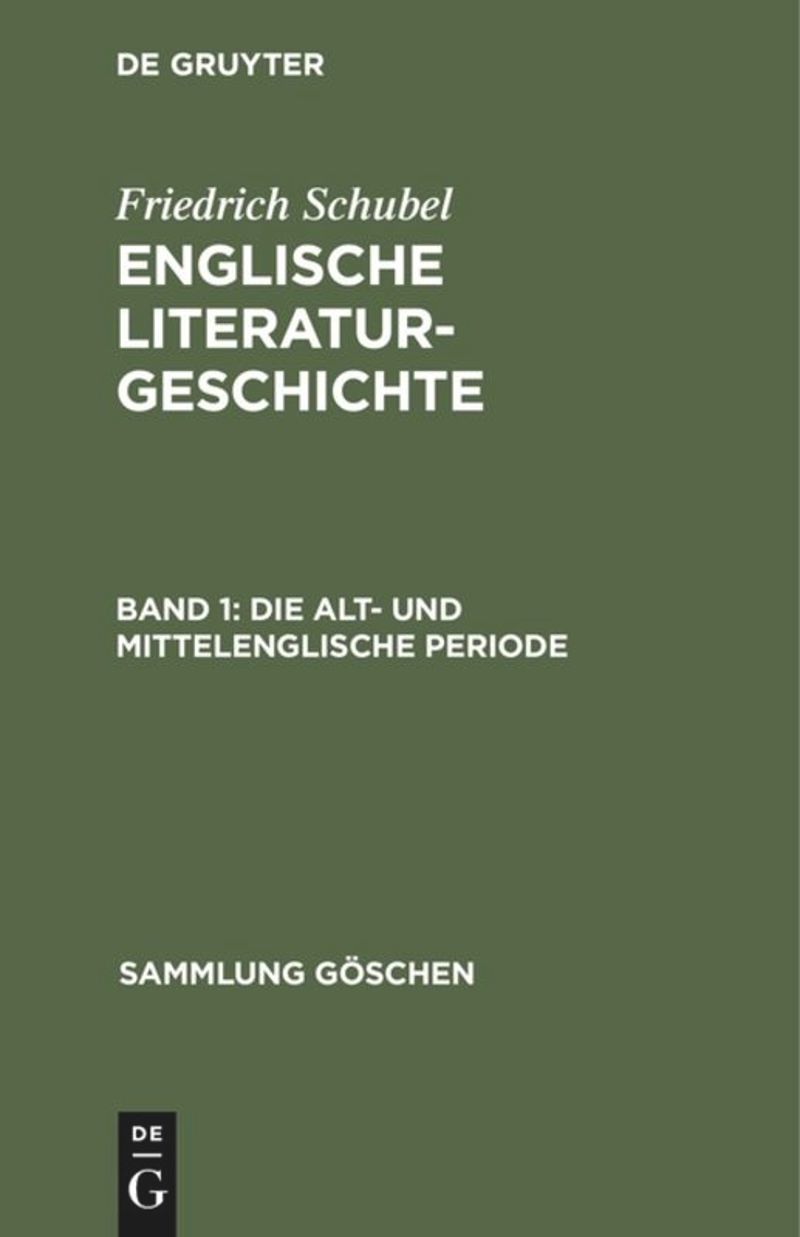 book: Band 1 Die alt- und mittelenglische Periode