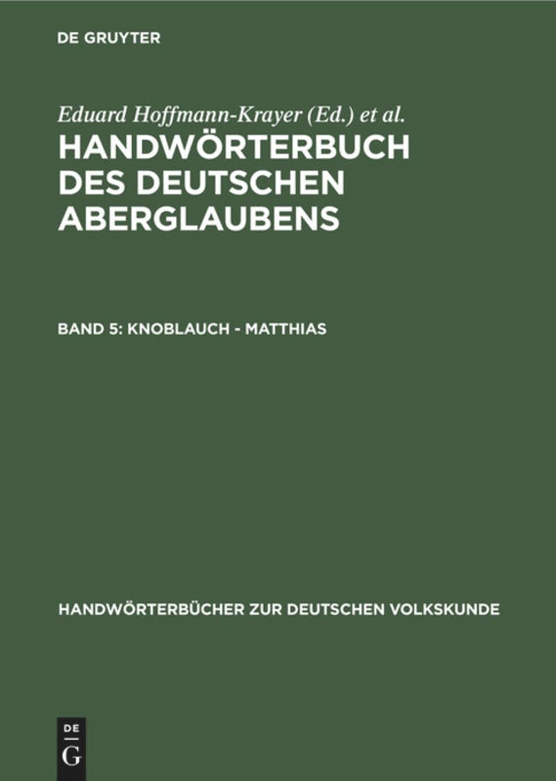 book: Band 5 Knoblauch - Matthias