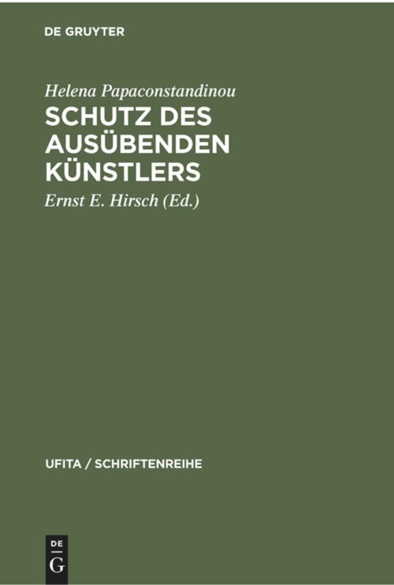 book: Schutz des Ausübenden Künstlers
