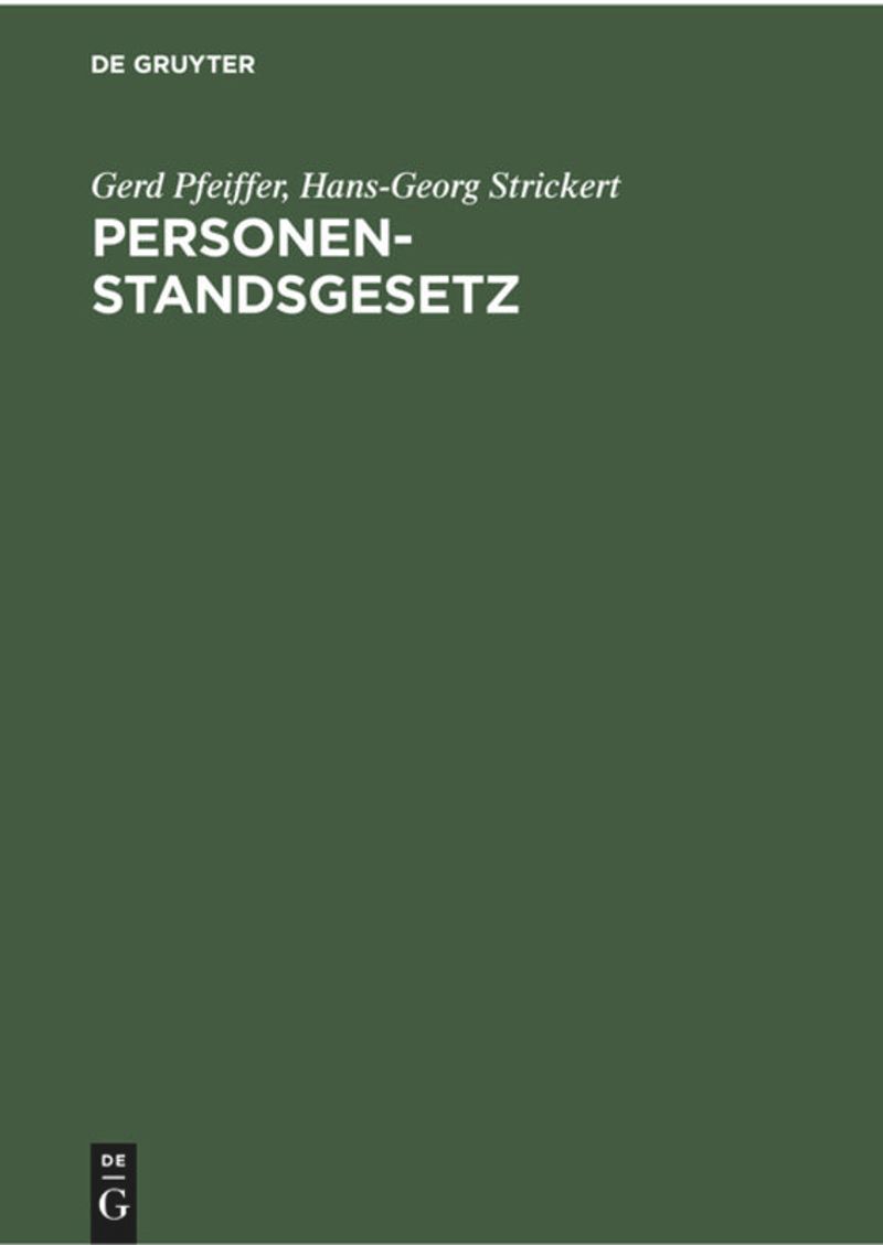 book: Personenstandsgesetz