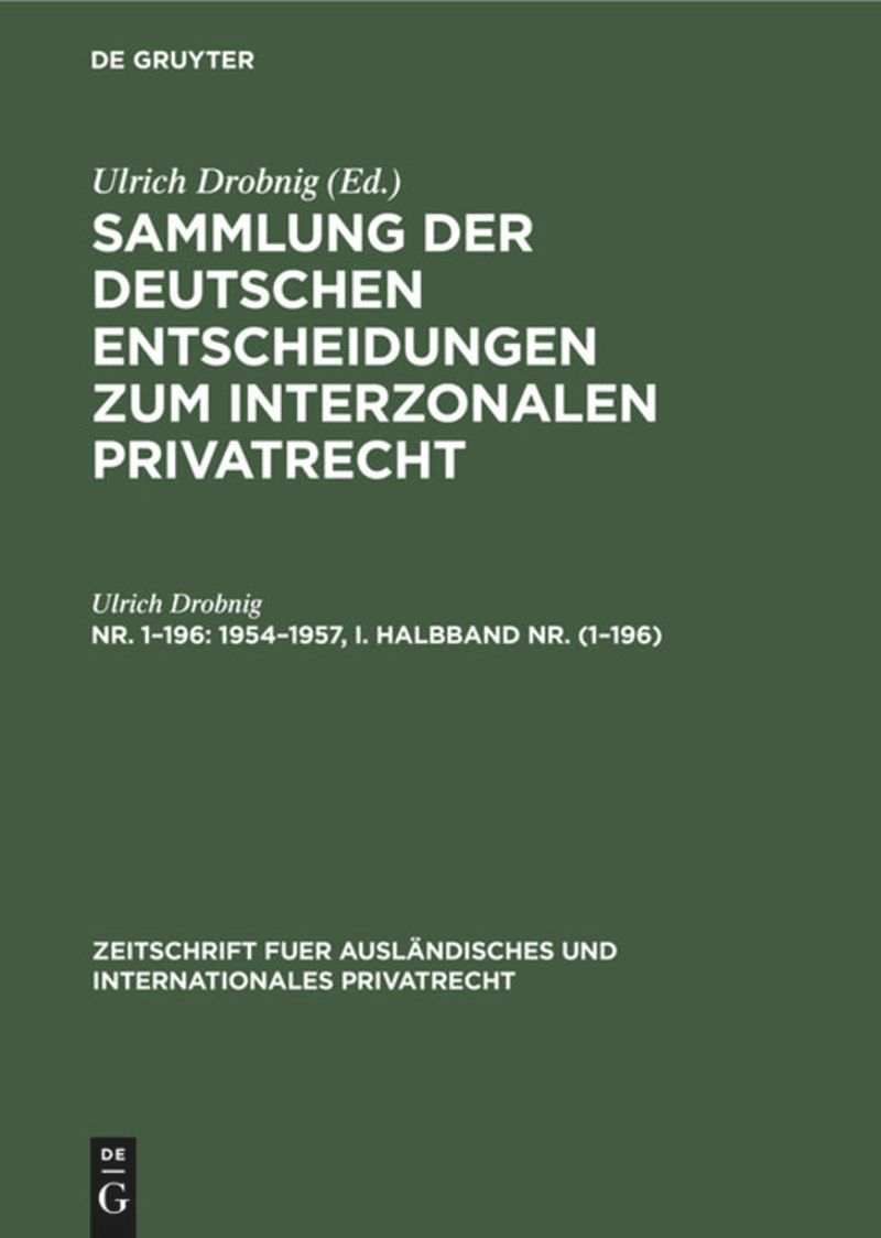 book: Nr. 1–196 1954–1957, I. Halbband Nr. (1–196)