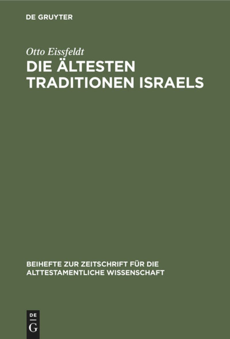 book: Die Ältesten Traditionen Israels