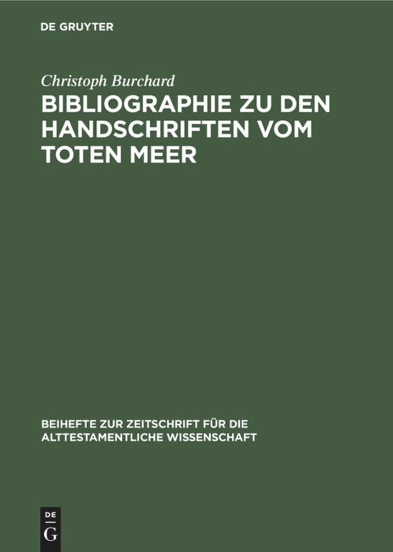 book: Bibliographie zu den Handschriften vom Toten Meer