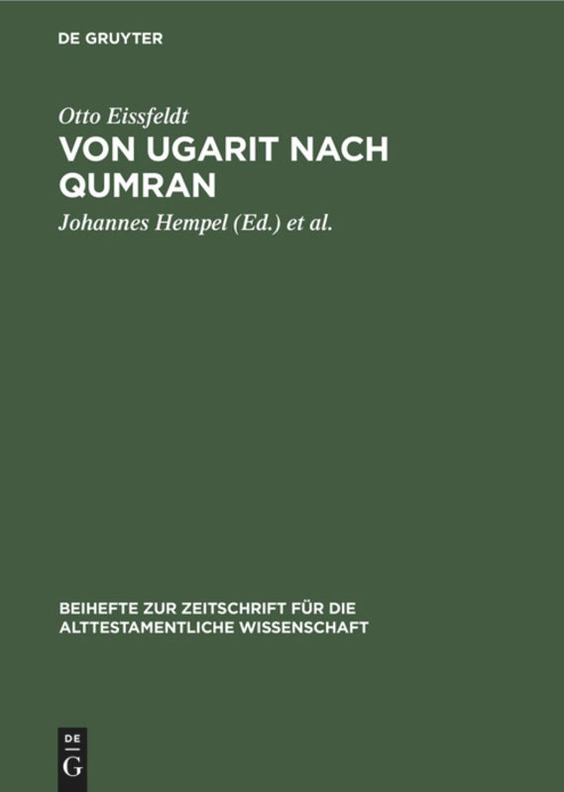 book: Von Ugarit nach Qumran