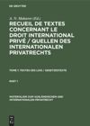 book: Tome 1 Textes des Lois / Gesetzestexte