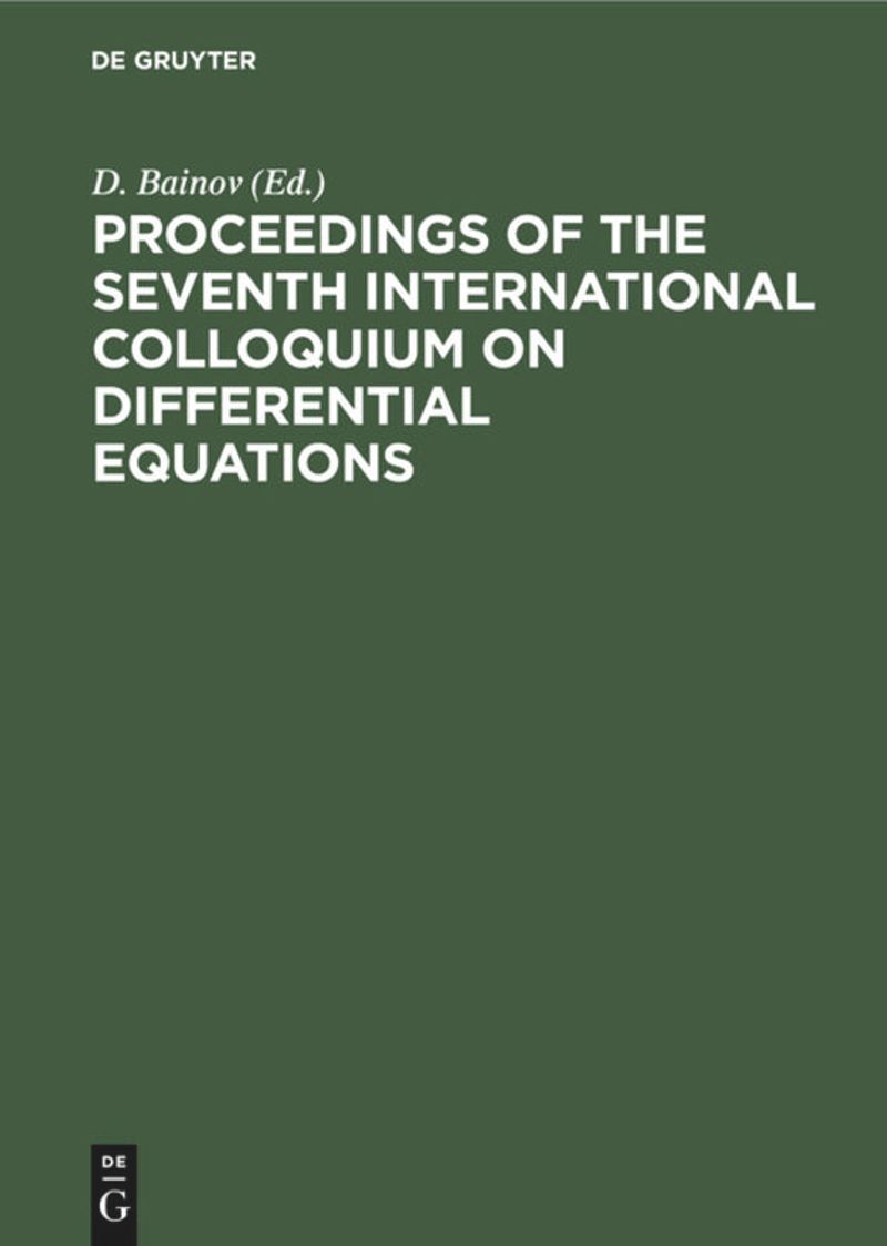 book: Proceedings of the seventh International Colloquium on Differential Equations