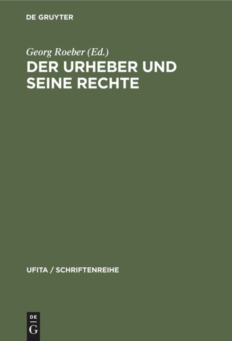 book: Der Urheber und seine Rechte