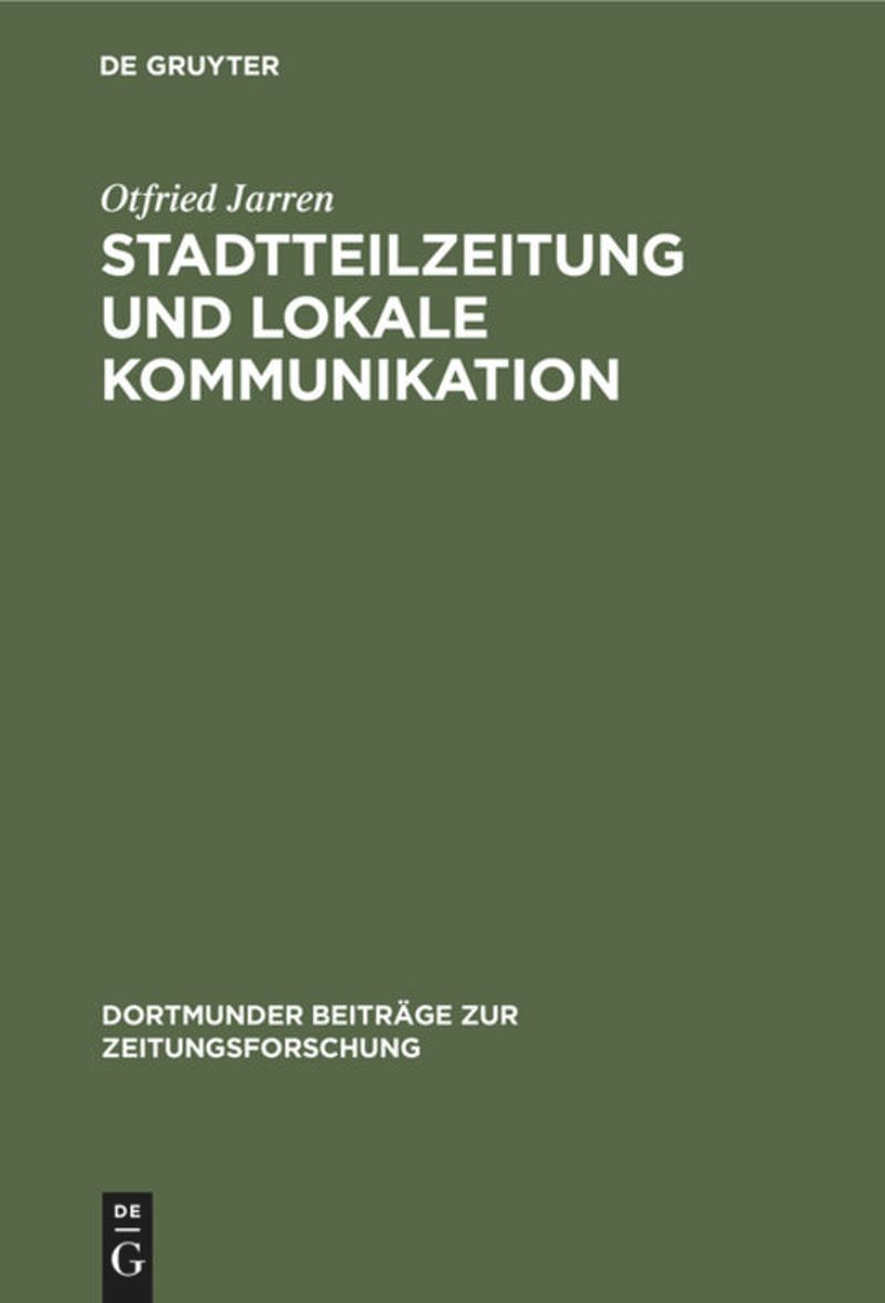 book: Stadtteilzeitung und lokale Kommunikation