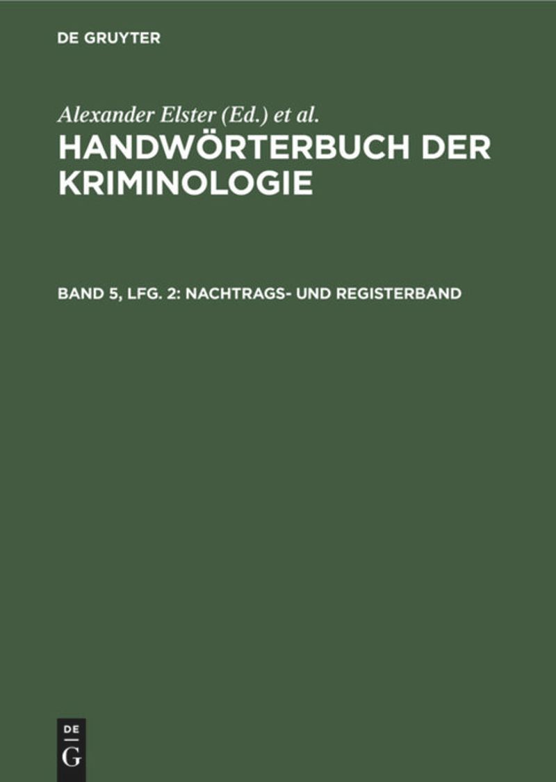 book: Band 5, Lieferung. 2 Nachtrags- und Registerband