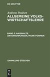 book: Band 2 Haushalte, Unternehmungen, Marktformen