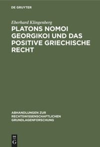 book: Platons Nomoi georgikoi und das positive griechische Recht