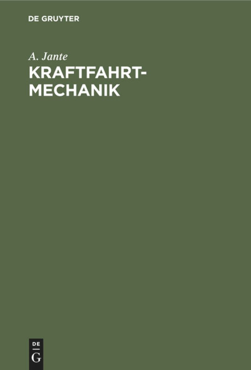 book: Kraftfahrt-Mechanik