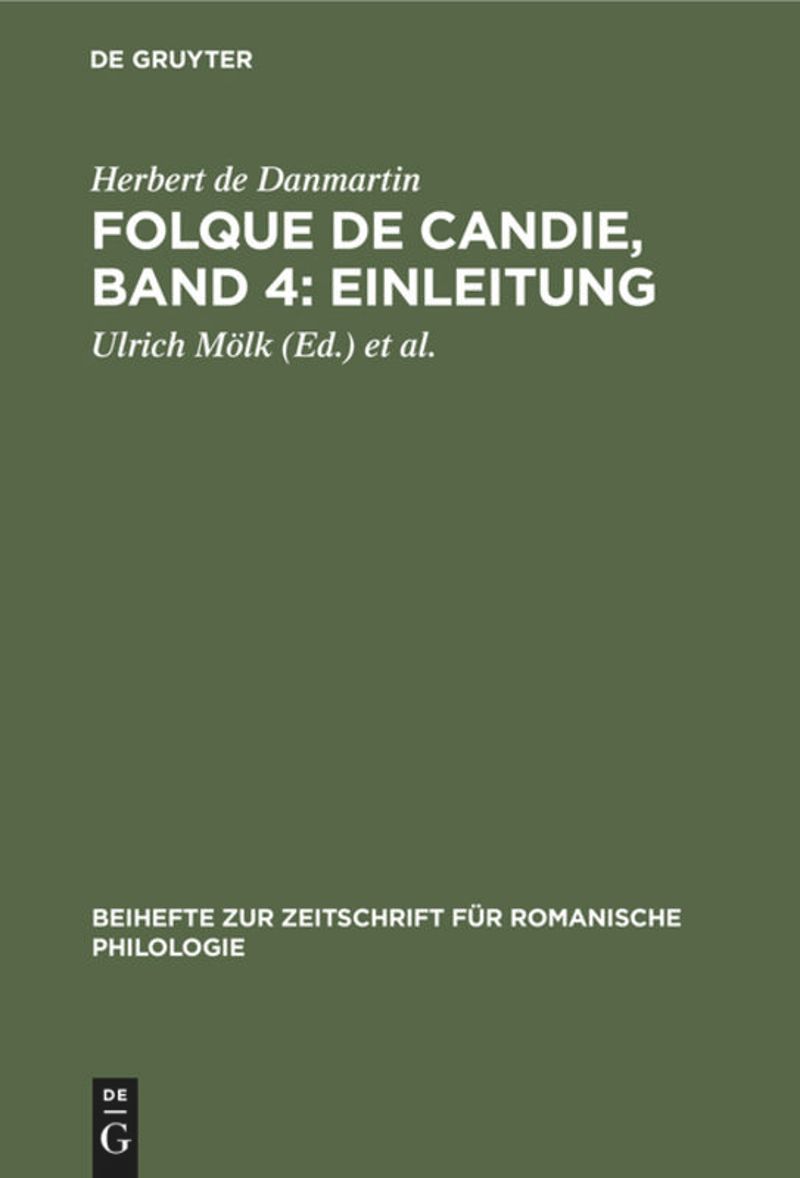book: Folque de Candie, Band 4: Einleitung