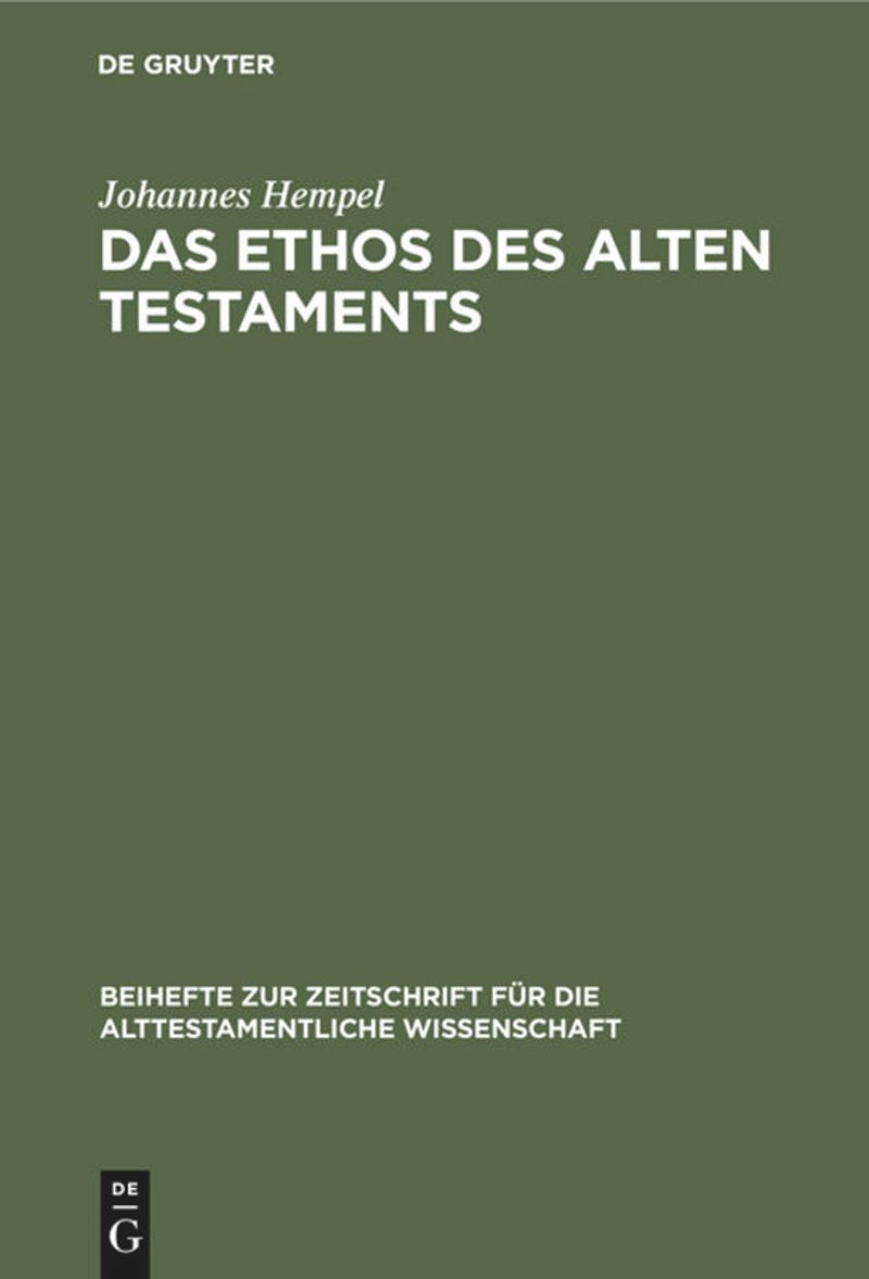 book: Das Ethos des Alten Testaments