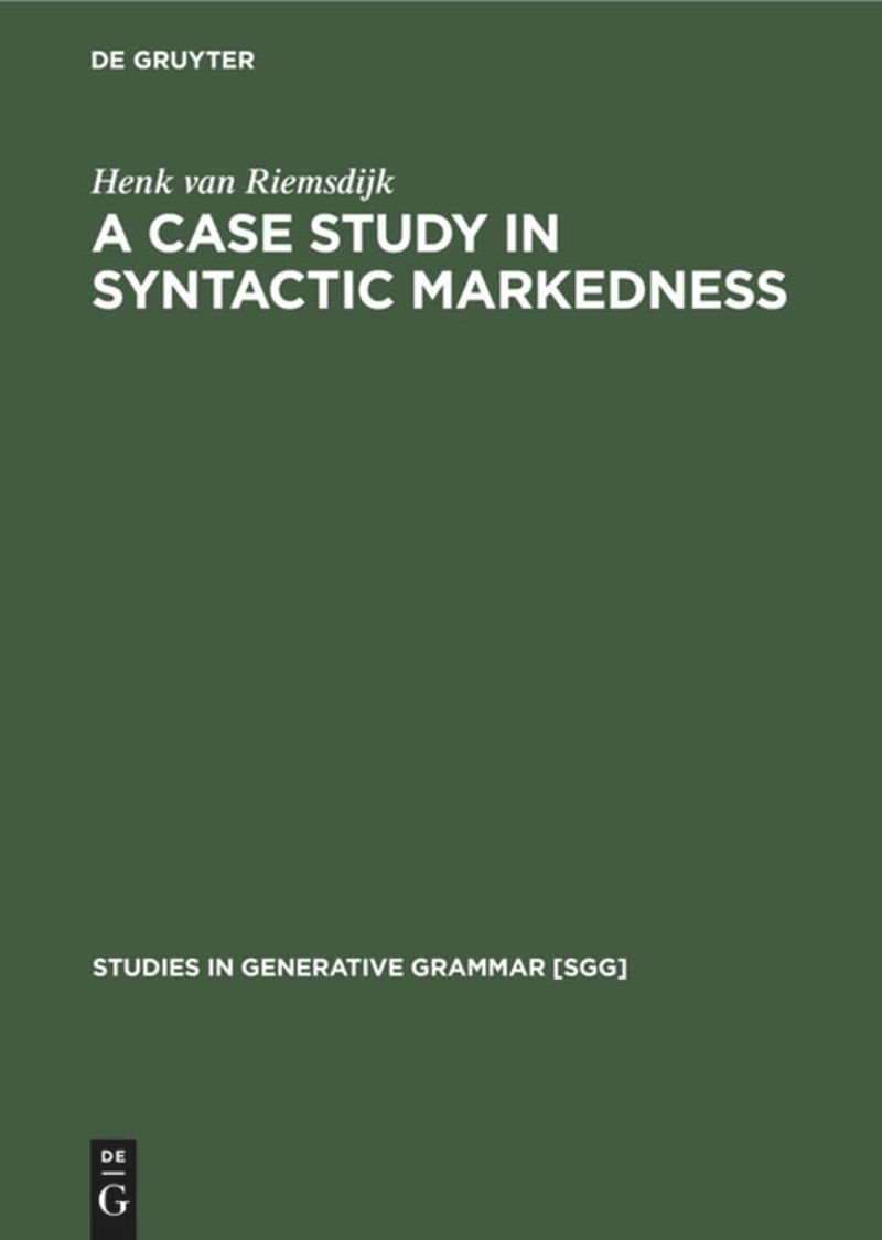 book: A case study In syntactic markedness