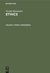 book: Volume 1 Moral Phenomena