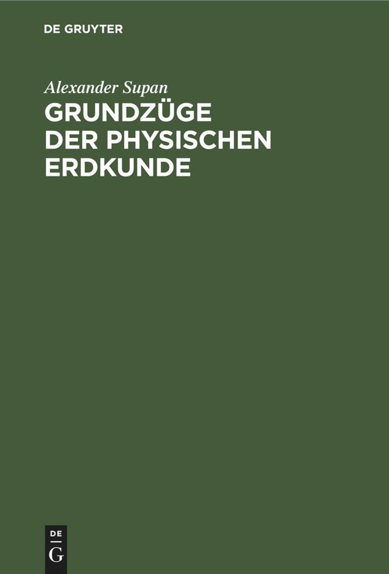 book: Grundzüge der Physischen Erdkunde