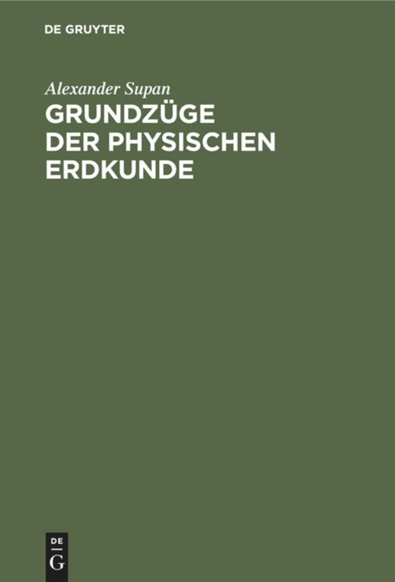 book: Grundzüge der physischen Erdkunde