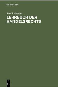 book: Lehrbuch der Handelsrechts