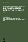 book: 1884, Jahrgang 40, Abteilung 3 Die Fortschritte der Physik der Erde im Jahre 1884