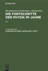 book: 1886, Jahrgang 42, Abteilung 3 Die Fortschritte der Physik im Jahre 1886