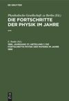 book: 1886, Jahrgang 37, Abteilung 1 Die Fortschritte Physik der Materie im Jahre 1886