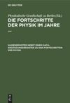 book: Namenregister nebst einem Sach-Ergänzungsregister zu den Fortschritten der Physik