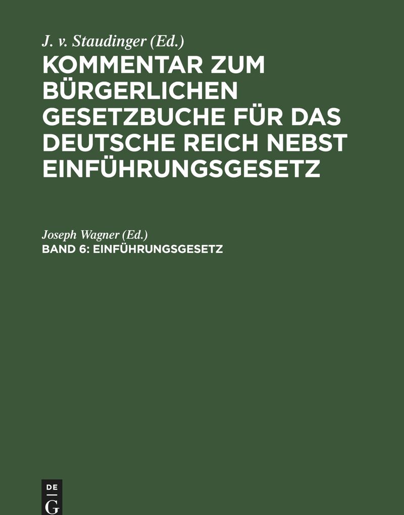 book: Band 6 Einführungsgesetz