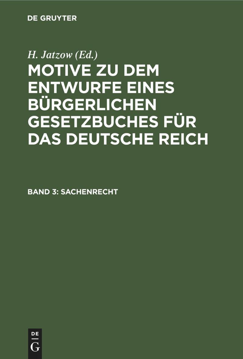 book: Band 3 Sachenrecht