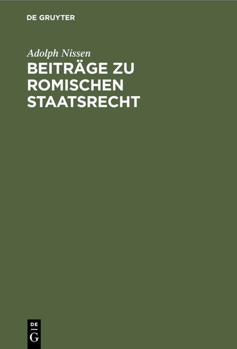 book: Beiträge zu Romischen Staatsrecht