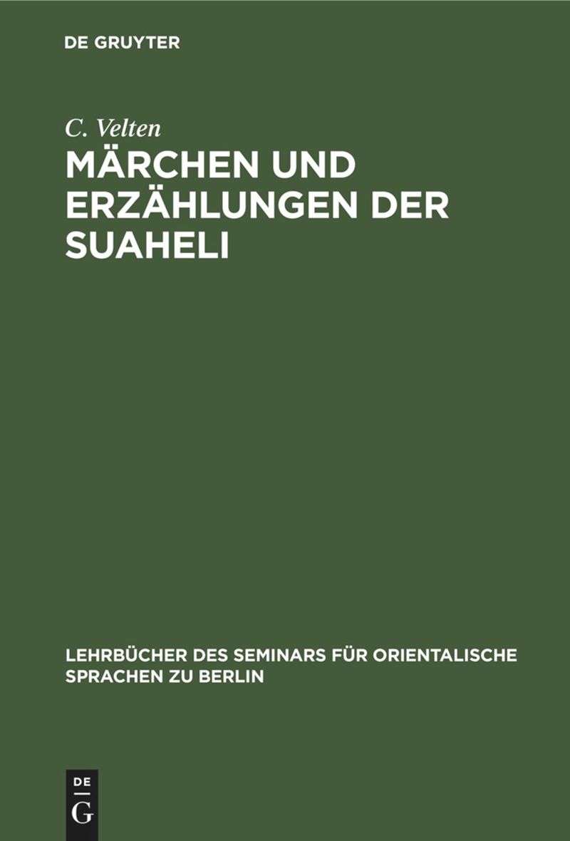 book: Märchen und Erzählungen der Suaheli
