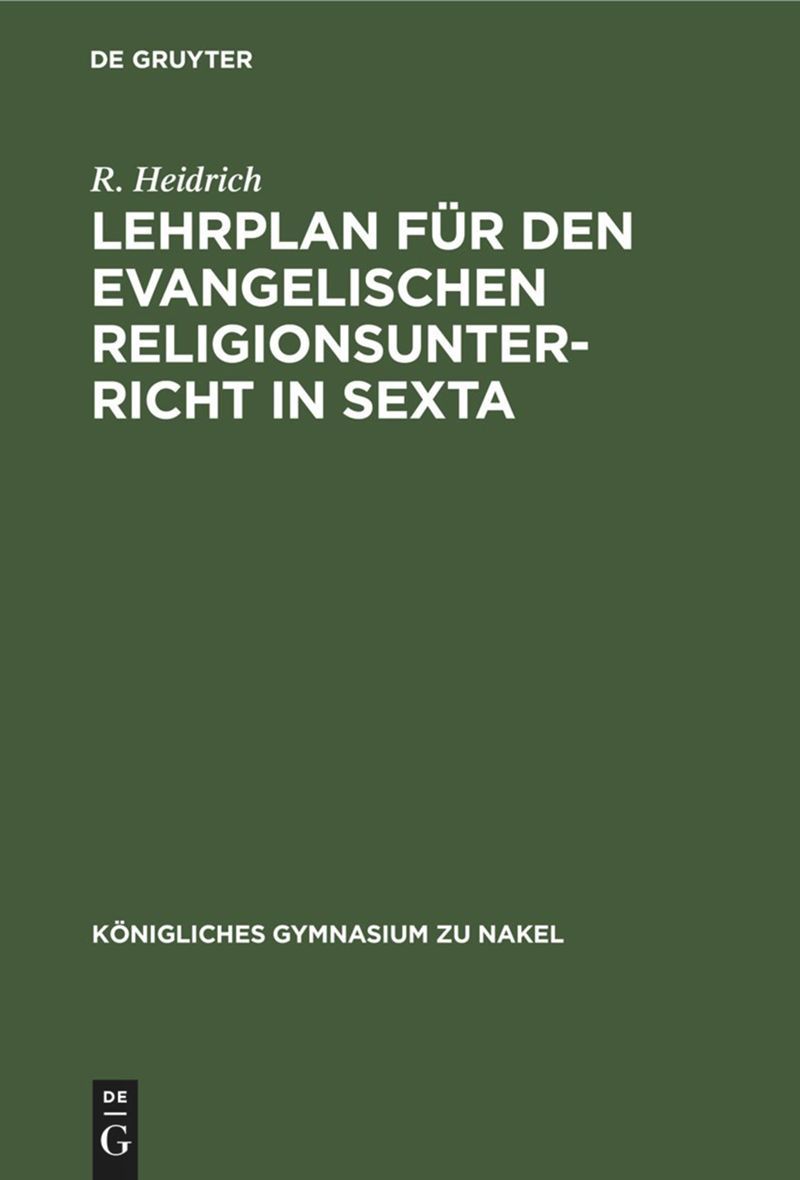 book: Lehrplan für den evangelischen Religionsunterricht in Sexta