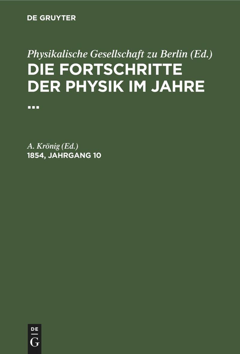 book: 1854, Jahrgang 10
