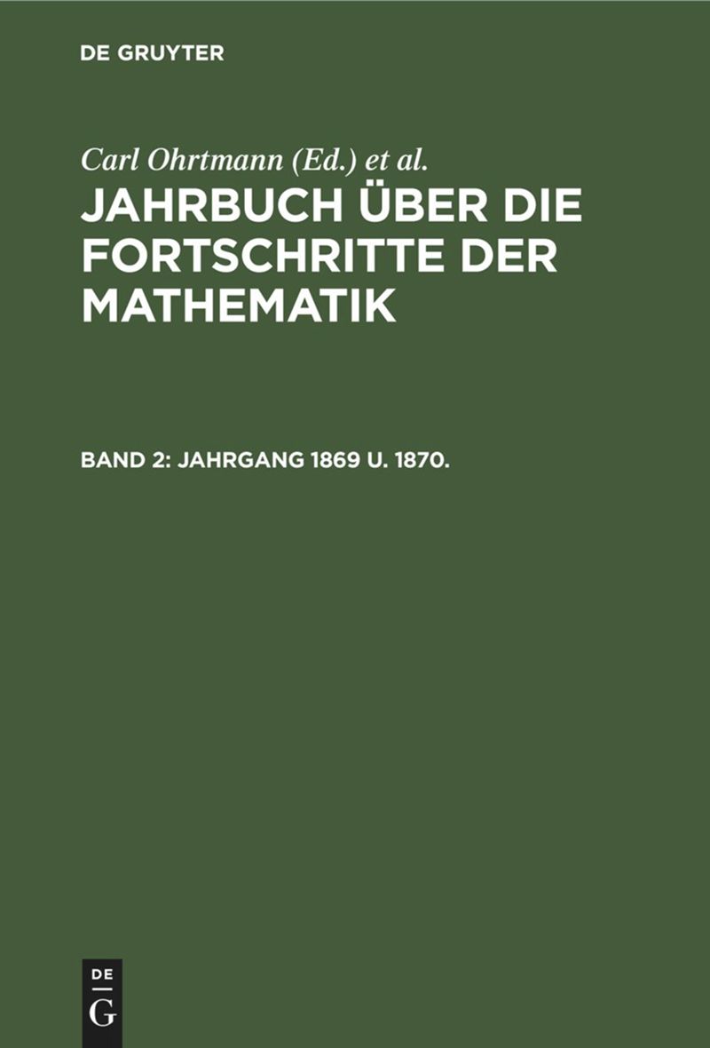 book: Band 2 Jahrgang 1869 u. 1870.