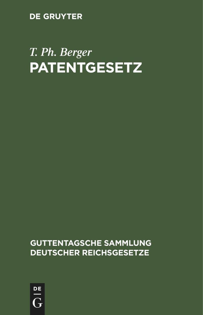 book: Patentgesetz