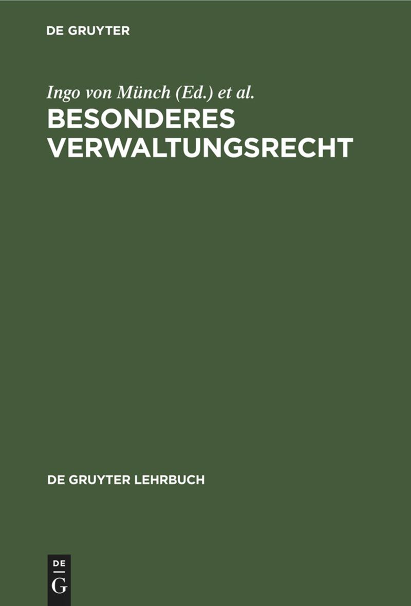 book: Besonderes Verwaltungsrecht
